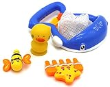 VERZABO BLUE WHALE SCOOP NET Bathtub bath toy set for 12 months plus babies [並行輸入品]