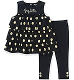 Juicy Coutureベビー女の子2ピースパンツset-ruffledチュニック カラー: ブラック