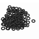 uxcell ガスケットシールリング　フラットワッシャー　M5x10mmx1mm　プラスチック　100個