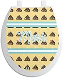 Poop絵文字トイレシートデカールPersonalized ) Standard Round ブラウン pnc-toilet-seat-round+1210994