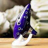 Retro Creative Blue 12 Holes Ocarina Kiln-fired Ceramic Alto C Legend of Zelda Ocarina Flute of Time