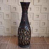 Hyun times 床の花瓶竹の竹ヨーロッパのアメリカのクリエイティブレトロ花芸術高花クリエイティブ花挿入ダイバー ( 色 : C )