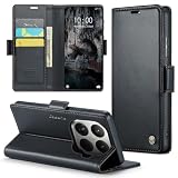 RicYeel Xiaomi 15T Pro 対応 ケース 手帳型 財布型 カードポケット付き 高級レザー シャオミ 15T Pro用 衝撃吸収 スマホケース 全面保護 カード収納 スタンド機能 携帯カバー 磁気バックル付き ストラップホール付き (ブラック)