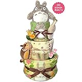 出産祝いに大人気！おむつケーキ となりのトトロ /赤ちゃんの内祝い・誕生日プレゼント ギフトセット ダイパーケーキ/男の子or女の子 (パンパースS40枚 （出産祝い用に）)