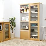 ガラス引戸食器棚 フォルム シリーズ Type1890 ナチュラル