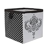Bacati Classic Damask Storage Box, White/Black, Small by Bacati [並行輸入品]