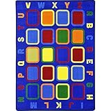 Joy Carpets Kid Essentials Early Childhood Alphabet Tiles Rug Multicolored 5'4 x 7'8 [並行輸入品]