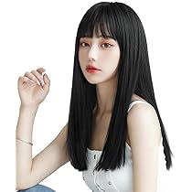 16cm*18cm ワイド (35cm/自然な黒/前髪長め) 【ヒロ】 Amazon.co.jp: ORSUNCERウィッグ セミロング 黒 ストレート ブラック