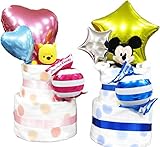 2段 くまのプーさん ピンク ﾊﾟﾝﾊﾟｰｽＳ　おむつケーキ　オムツケーキ 女の子 　出産祝い　誕生日祝い