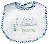 Raindrops Great-Grandma Loves Me Embroidered Bib, Blue by Raindrops [並行輸入品]