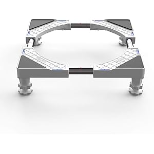 洗濯機 台 DEWEL 2021新版 冷蔵庫 台 かさ上げ台 洗濯機パン 排水パン 引っ越しツール 360度回転 目盛り…
