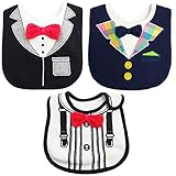 [pop cat baby] 3枚 セット 新生児 赤ちゃん フォーマル よだれかけ スタイ ビブ (男の子カラー)