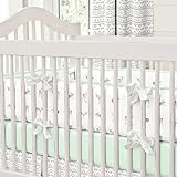 Carousel Designs Silver Gray and Mint Fawn Crib Bumper by Carousel Designs