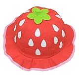 Plus Nao(プラスナオ) ベビーハット ガールズ 女の子 ベビー 赤ちゃん 帽子 ハット イチゴ うさぎ メッシュ チューリップハット かわいい - レッド【イチゴノーマル】