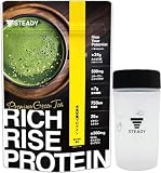 STEADY 完全栄養食 プロテイン タンパク質24g ホエイ ソイ 食物繊維 750億の乳酸菌 コラーゲン 極み抹茶風味 RICH RISE PROTEIN リッチライズプロテイン 750g (750g, 極み抹茶風味(シェイカー付))