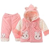 (ベビーゴー)babygo ベビー服 肌着 新生児 冬 防寒 ベスト＆長袖シャツ＆パンツ 3点セット 出産祝い レッド 66