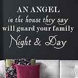 Pop Decors WL-0124-Va Inspirational Quote Wall Decal An Angel in The House [並行輸入品]