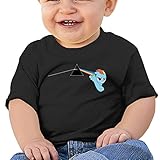 可愛い ボーイとガール ピンク フロイド レインボー ポニー Ｔシャツ 体に合う Black Size 18 Months