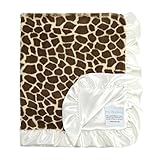 マイブランキー / Giraffe Luxe W/Satin Back W/ Ruffle アニマル プリント ブランケット ギフト myblankee マイ ブランキー ベビー Brown [並行輸