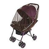 lifepower 赤ちゃんを守る ベビーカー蚊帳 虫よけ 蚊よけ ベビーカー虫除け 折畳 持ち運び便利 害虫侵入防止 日差しや強風にも安心 アウトドアにお勧め (ブラウン)