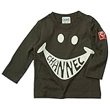 《H28秋冬物》 CHANNEL(チャンネル) 天竺ニコチャン長袖Tシャツ 120cm /チャコール NO.CN-6401
