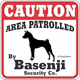 CAUTION AREA PATROLLED BY Basenji Security Co. サインボード：バセンジー [並行輸入品]