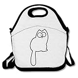猫 イギリス アニメ系 可愛い 悲しい お弁当バッグ ランチバッグ ベビー用バッグ One Size ブラック