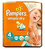 パンパース単にドライおむつサイズ4キャリーパック - 24おむつ (Pampers) (x6) - Pampers Simply Dry Nappies Size 4 Carry Pack - 24 
