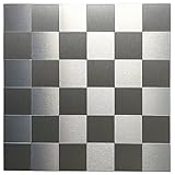 art3d 12 " x 12 " Peel and Stickメタルサーフェス装飾壁タイル、つや消しメタル 10 Sheets シルバー A16111P10