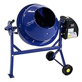 コンクリートミキサー 青 1.25切 練上量30L ドラム容量63L 電動 モーター式 混練機 攪拌機 かくはん機 コンクリート モルタル 堆肥 肥料 飼料 園芸 タイヤ 車輪 キャスター ミキサー 