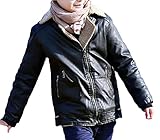 (コ-ランド) Co-land 子供服 秋冬物 アウター ジャケット キッズ フェイクレザー PUコート 厚手 ジュニア 男の子 ボーイズ かっこいい 男児上着 ブラック 120
