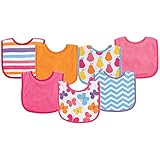 Luvable Friends 3 Piece Drooler Bib with Waterproof Backing for Girls by Luvable Friends