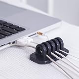 デスクトップワイヤケーブル4スロット固定電話電話の、電気、ハブ充電またはマウスコードホルダー(ブラック) 2 pack ブラック