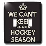 3drose LSP _ 171921 _ 2 We Cant Keep Calm Its Hockey Season、ブラックとゴールドライトスイッチカバー