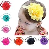 hosaire 8個赤ちゃんの女の子のヘッドバンドカチューシャゴム美しい花ヘアリボン