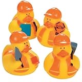 One Dozen (12) Construction Worker Rubber Ducky Party Favors [並行輸入品]