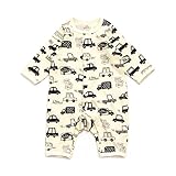 baby ampersand モノトーン車柄カバーオール　キナリ　60cm
