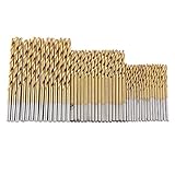 98pcs チタンコーティングツイストドリルビット高速スチールストレートシャンクツイストドリルビット1.5ミリメートル - 10ミリメートルを設定