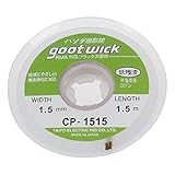 はんだ除去線，SODIAL(R) 1.5メートル長さ1.5ミリメートル幅の編組銅線ワイヤーはんだ除去芯