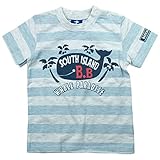 《初夏盛夏対応》 BateauBleue(バトーブルー) 天竺くじらPtボーダー半袖Tシャツ 100cm/Bu NO.AH-1651302