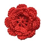 Baby Deer Clips ヘアクリップ for ベビー キッズ ニットフラワー (レッド)