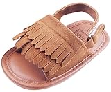 (ラボーグ)La Vogue 可愛い 子供靴 ベビーサンダル キッズ ファーストシューズ 赤ちゃん靴 女の子 フリンジ靴 新生児 出産祝い 歩行サポート ブラウン 内寸11.5cm