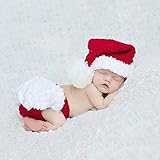 ハンドメイド 0-8ヶ月 撮影写真 ベビー 幼児 セット サンタちゃん 帽子+パンツ 0-8ヶ月に合う 【1点】