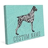 BraveインテリジェントLoyal Friend Boxer Dogグラフィック緑色でカスタマイズ可能な壁アートプリント 8x10 CUSTDOG198CANTN8x10
