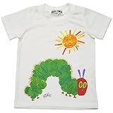 2018年 夏物 はらぺこあおむし 天竺 はらぺこ＆太陽柄 半袖Ｔシャツ THE WORLD OF ERIC CARLE ホワイト◇95cm