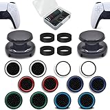 ZHI-NYLLDJS フリーク PS5対応 PS4対応 コントローラー スティック カバー コントローラー アシストリング 収納ケース付き（フリーク2個/スティック カバー12個/スティック保護リング4個）ブラック (18個)セット