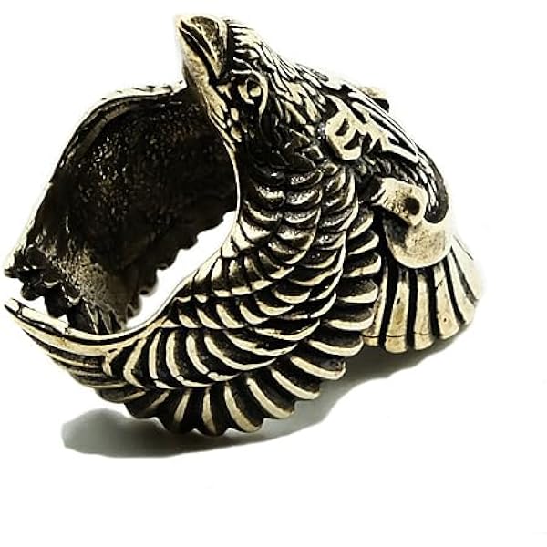 Amazon | [BVCERLINE] イーグルリング メンズ 鷹指輪 動物モチーフ