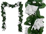 BalsaCircle 24 ft 3dチェーンシルクローズGarlandsウェディング供給