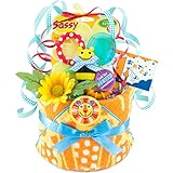 出産の祝い に 人気！sassy プレミアムパンパースで作ったかわいい オムツケーキ (イエロー)