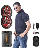 [elemai] 2024年モデル チタンファン付きベスト 大容量25000mAh 22V超高出力 ファンバッテリーセット 空冷調節作業服 